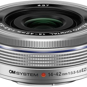 OM SYSTEM Olympus M.Zuiko Digital 14-42mm F3.5-5.6 EZ Silver for Micro Four Thirds System Camera, Compact 3X Zoom Lens